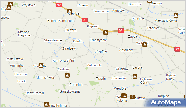 mapa Teodorów gmina Bedlno, Teodorów gmina Bedlno na mapie Targeo