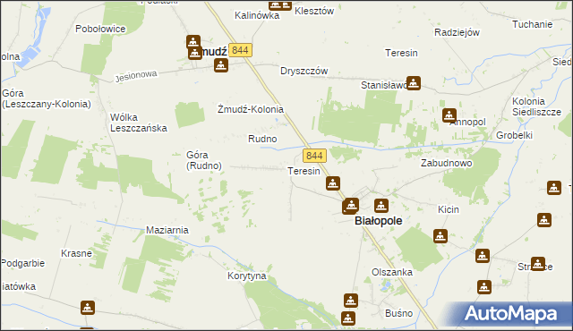 mapa Teresin gmina Białopole, Teresin gmina Białopole na mapie Targeo
