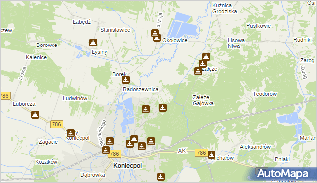 mapa Teresów, Teresów na mapie Targeo