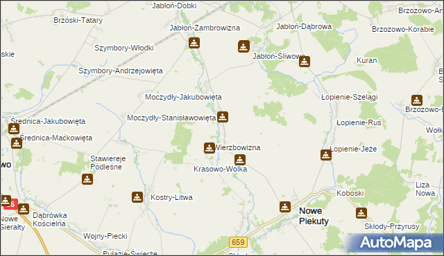 mapa Tłoczewo, Tłoczewo na mapie Targeo