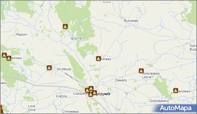 mapa Tłukawy, Tłukawy na mapie Targeo