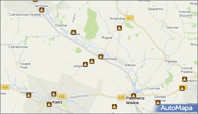 mapa Tłustomosty, Tłustomosty na mapie Targeo