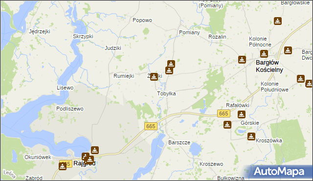 mapa Tobyłka, Tobyłka na mapie Targeo