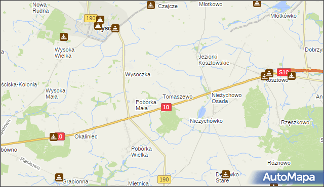 mapa Tomaszewo gmina Białośliwie, Tomaszewo gmina Białośliwie na mapie Targeo