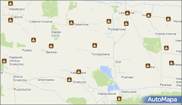 mapa Tomaszówka gmina Komarów-Osada, Tomaszówka gmina Komarów-Osada na mapie Targeo