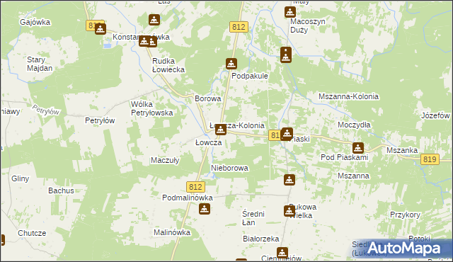 mapa Tomaszówka gmina Sawin, Tomaszówka gmina Sawin na mapie Targeo