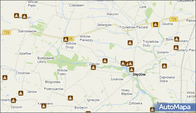 mapa Tomczyce gmina Błędów, Tomczyce gmina Błędów na mapie Targeo