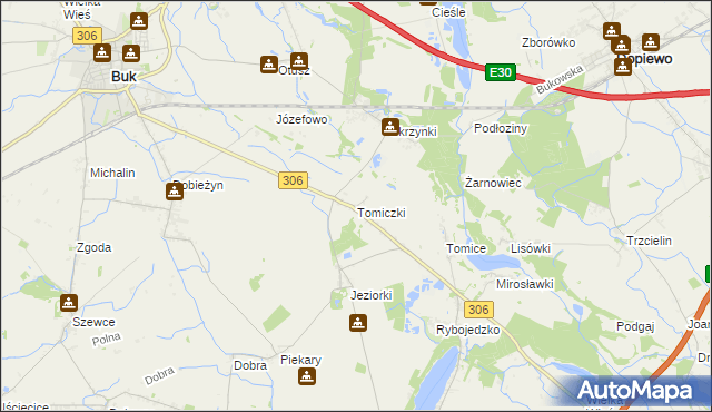 mapa Tomiczki, Tomiczki na mapie Targeo