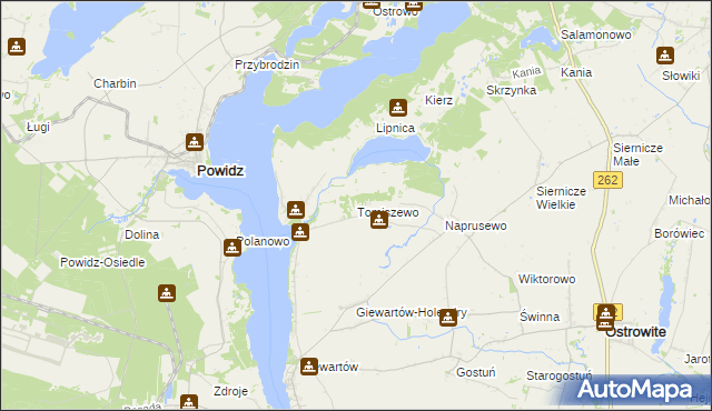 mapa Tomiszewo, Tomiszewo na mapie Targeo