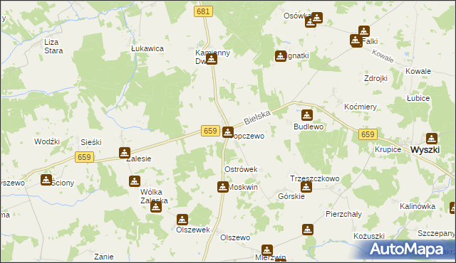 mapa Topczewo, Topczewo na mapie Targeo