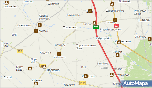 mapa Toporzyszczewo Stare, Toporzyszczewo Stare na mapie Targeo