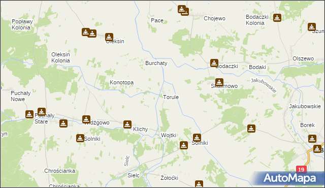 mapa Torule, Torule na mapie Targeo