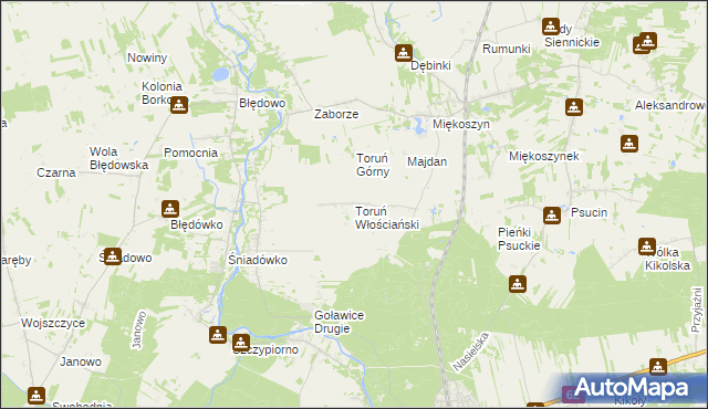 mapa Toruń Włościański, Toruń Włościański na mapie Targeo