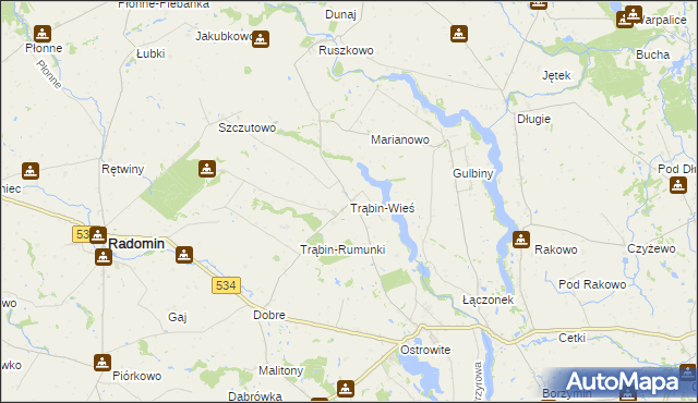 mapa Trąbin-Wieś, Trąbin-Wieś na mapie Targeo