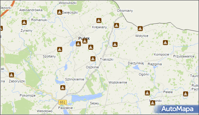 mapa Trakiszki, Trakiszki na mapie Targeo