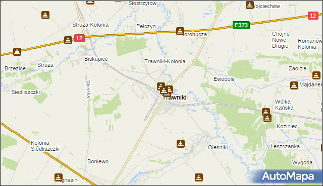 mapa Trawniki powiat świdnicki, Trawniki powiat świdnicki na mapie Targeo