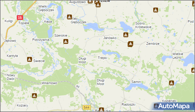 mapa Trepki, Trepki na mapie Targeo