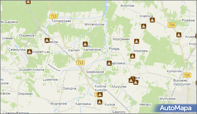 mapa Trojanów gmina Sławno, Trojanów gmina Sławno na mapie Targeo