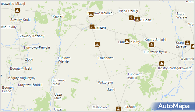 mapa Trojanowo gmina Klukowo, Trojanowo gmina Klukowo na mapie Targeo