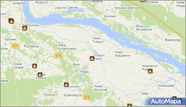 mapa Troszyn Polski, Troszyn Polski na mapie Targeo