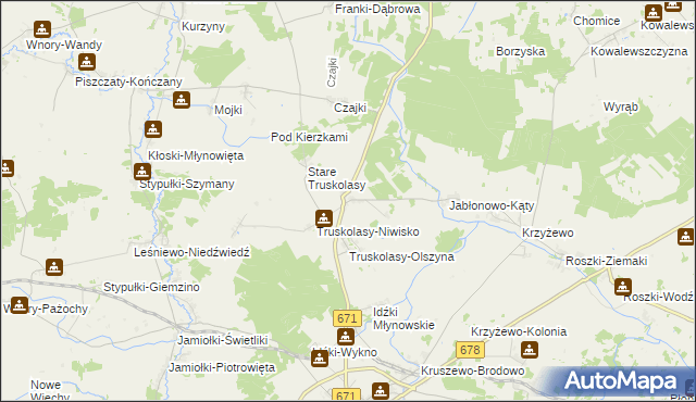 mapa Truskolasy-Lachy, Truskolasy-Lachy na mapie Targeo