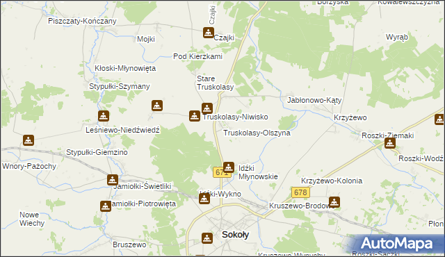 mapa Truskolasy-Olszyna, Truskolasy-Olszyna na mapie Targeo