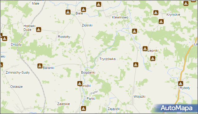 mapa Tryczówka, Tryczówka na mapie Targeo