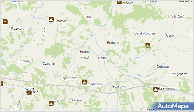 mapa Trzaski gmina Troszyn, Trzaski gmina Troszyn na mapie Targeo