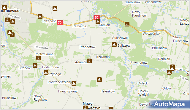 mapa Trzcianna, Trzcianna na mapie Targeo