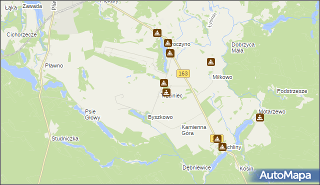 mapa Trzciniec gmina Czaplinek, Trzciniec gmina Czaplinek na mapie Targeo