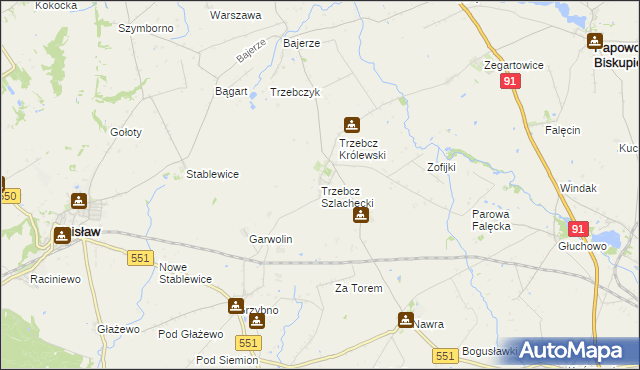 mapa Trzebcz Szlachecki, Trzebcz Szlachecki na mapie Targeo