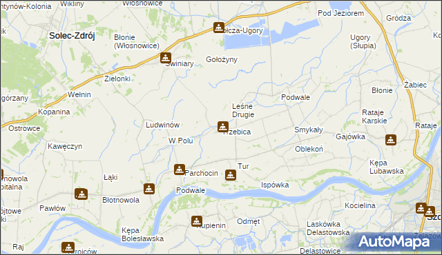 mapa Trzebica, Trzebica na mapie Targeo