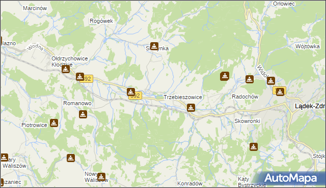 mapa Trzebieszowice, Trzebieszowice na mapie Targeo