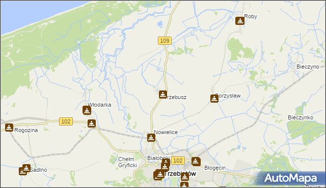 mapa Trzebusz, Trzebusz na mapie Targeo