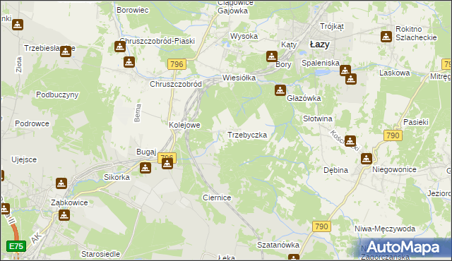 mapa Trzebyczka, Trzebyczka na mapie Targeo