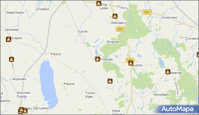 mapa Trzeciaki, Trzeciaki na mapie Targeo