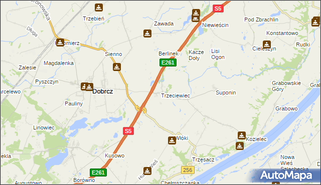 mapa Trzeciewiec, Trzeciewiec na mapie Targeo