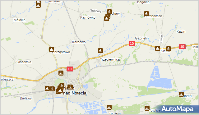 mapa Trzeciewnica, Trzeciewnica na mapie Targeo