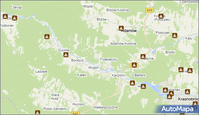 mapa Trzepieciny, Trzepieciny na mapie Targeo