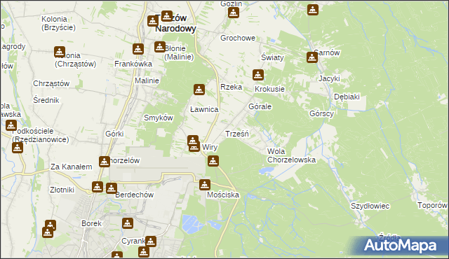 mapa Trześń gmina Mielec, Trześń gmina Mielec na mapie Targeo