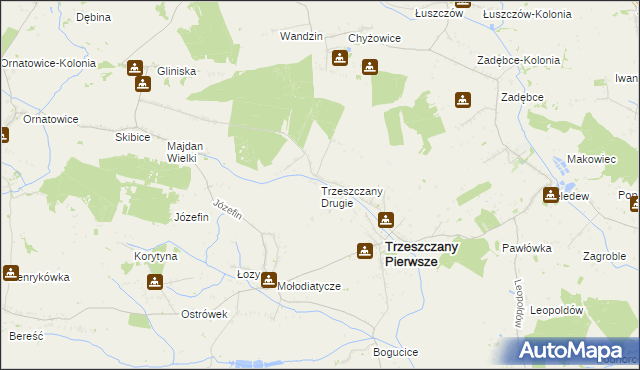 mapa Trzeszczany Drugie, Trzeszczany Drugie na mapie Targeo