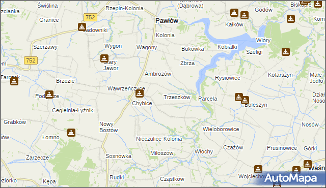 mapa Trzeszków, Trzeszków na mapie Targeo