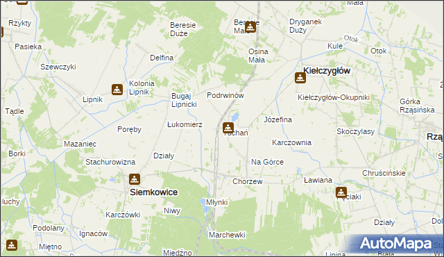 mapa Tuchań, Tuchań na mapie Targeo