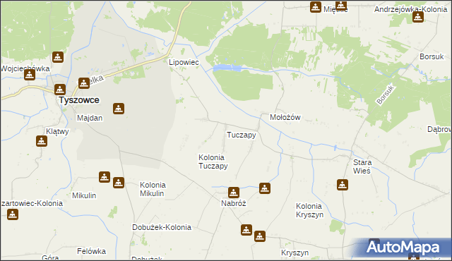 mapa Tuczapy gmina Mircze, Tuczapy gmina Mircze na mapie Targeo