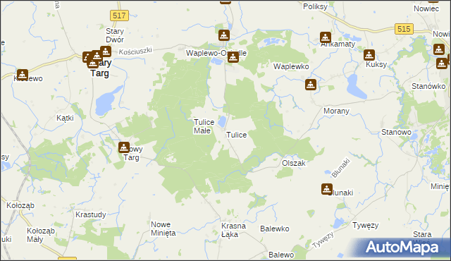mapa Tulice, Tulice na mapie Targeo