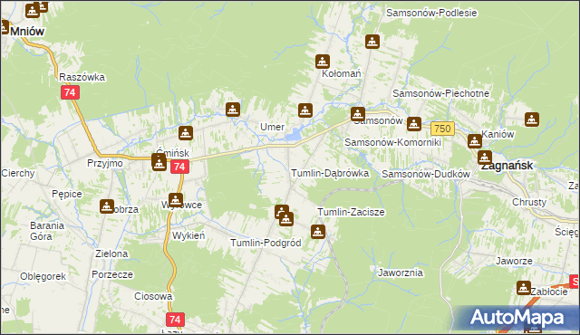 mapa Tumlin-Dąbrówka, Tumlin-Dąbrówka na mapie Targeo