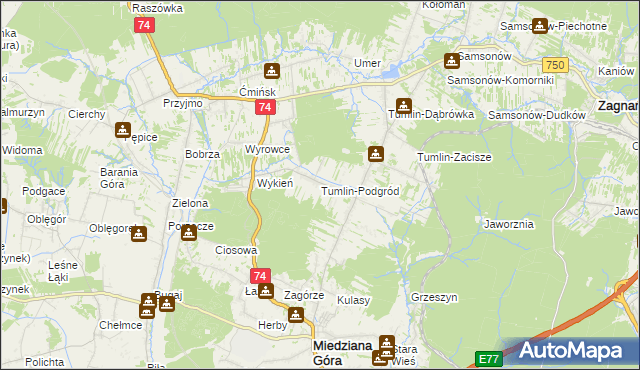 mapa Tumlin-Podgród, Tumlin-Podgród na mapie Targeo