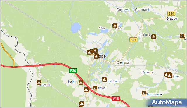 mapa Tuplice, Tuplice na mapie Targeo