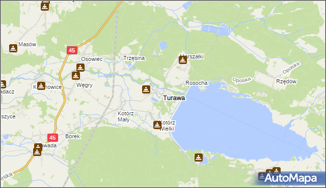 mapa Turawa, Turawa na mapie Targeo