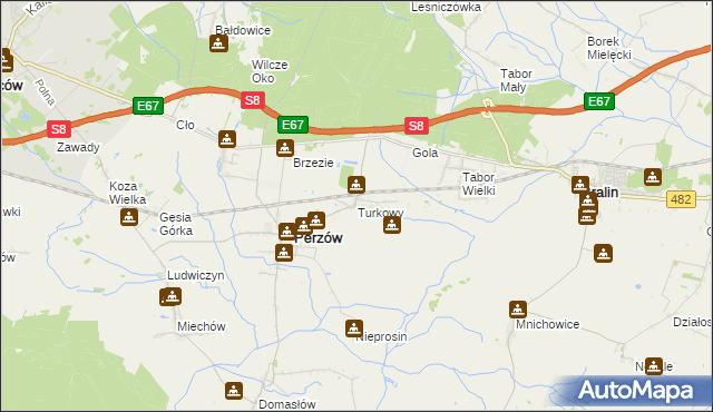 mapa Turkowy, Turkowy na mapie Targeo